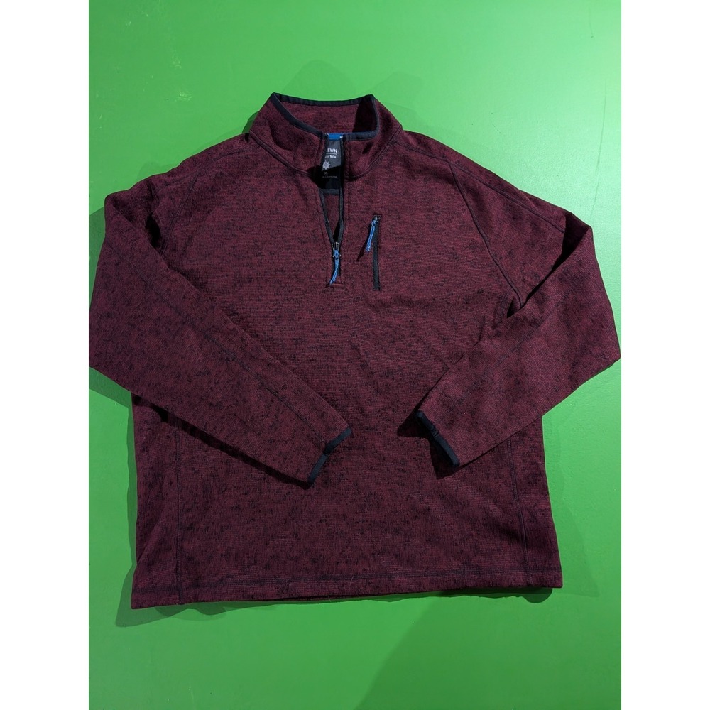 Ruff Hewn Pullover Fleece 1/4 Zip Maroon Heathered Red XL‎ Hiking